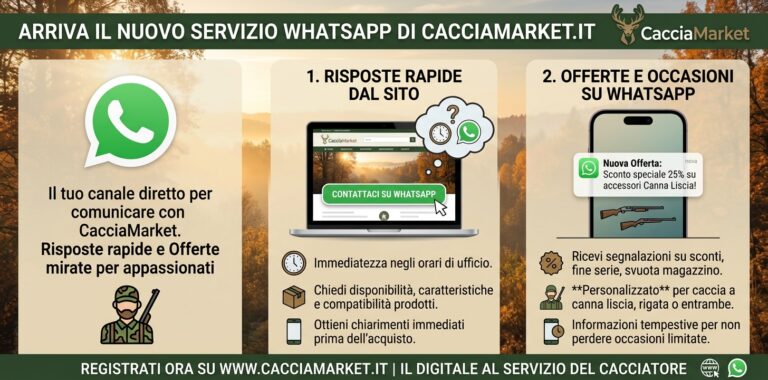 CACCIAMARKET, ARRIVA IL NUOVO SERVIZIO WHATSAPP: RISPOSTE RAPIDE E OFFERTE RISERVATE AGLI APPASSIONATI