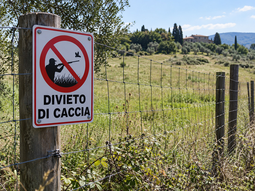 caccia nei fondi privati in Toscana